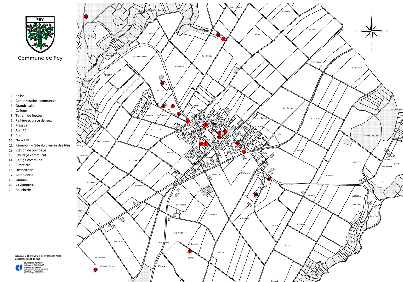 Plan de Fey - Bâtiments